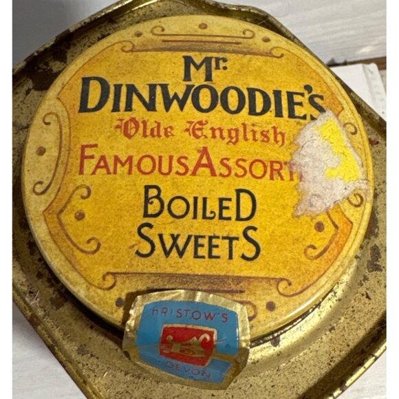 Vintage Mr. Dinwoodies Olde English Boiled Sweets Tin Bristows Devon Collectible - Picture 5 of 9